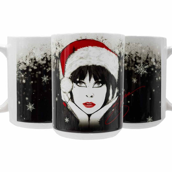 Elvira Santa Face Signature 15oz White Mug