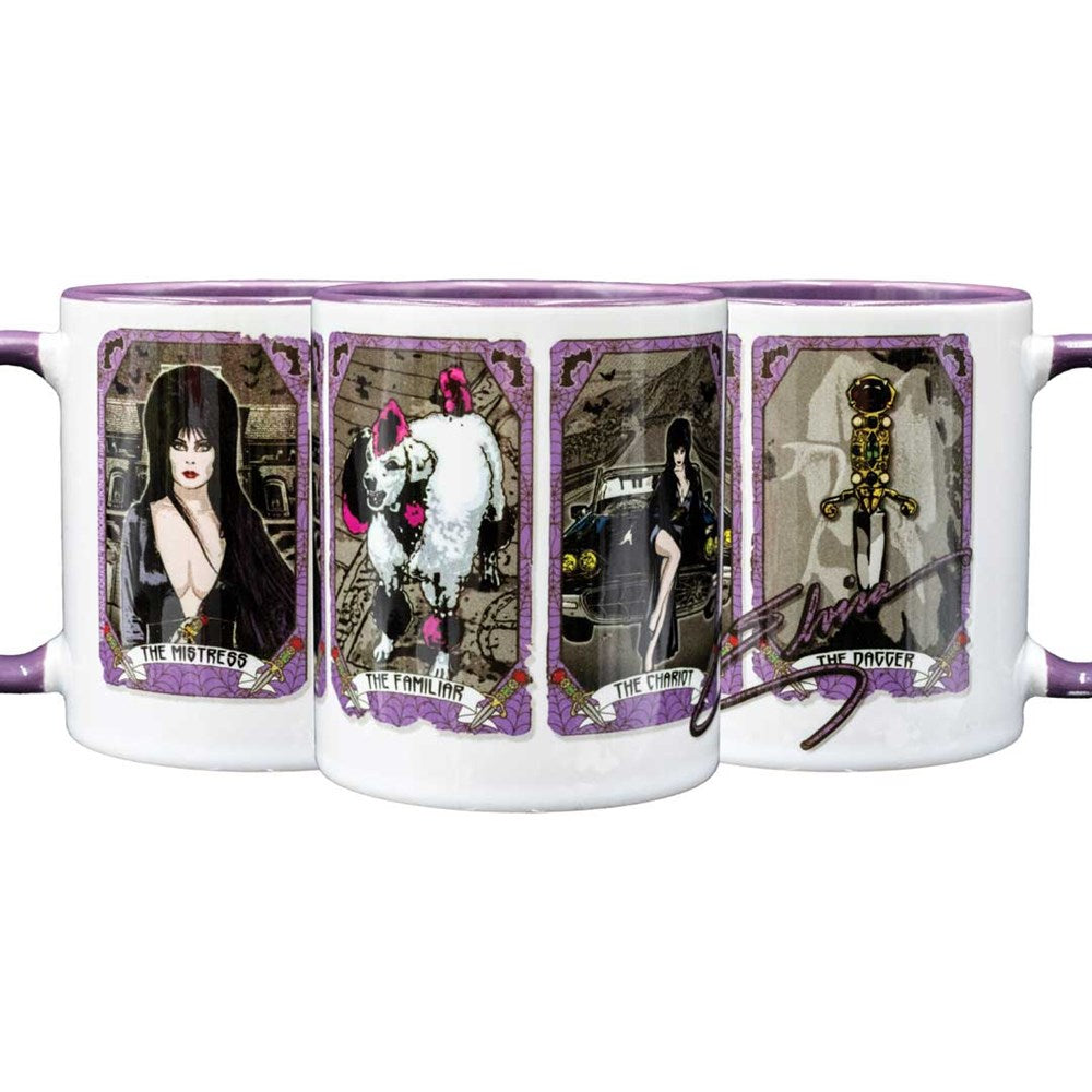 Elvira Tarot Card Repeat Purple Rim Mug