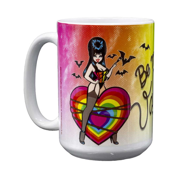 Elvira Be My Valentine Rainbow 15oz White Mug