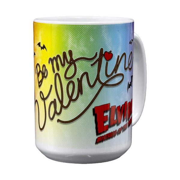 Elvira Be My Valentine Rainbow 15oz White Mug