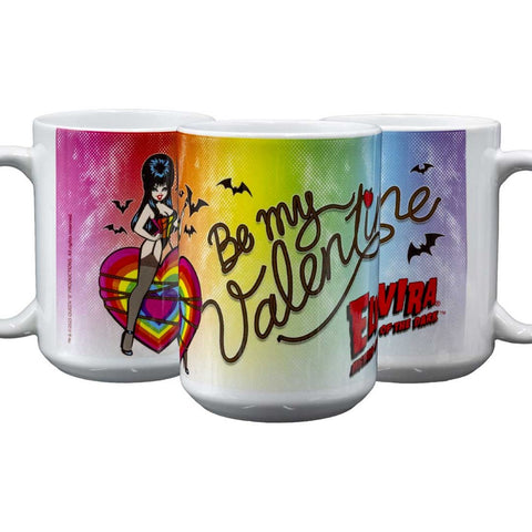 Elvira Be My Valentine Rainbow 15oz White Mug