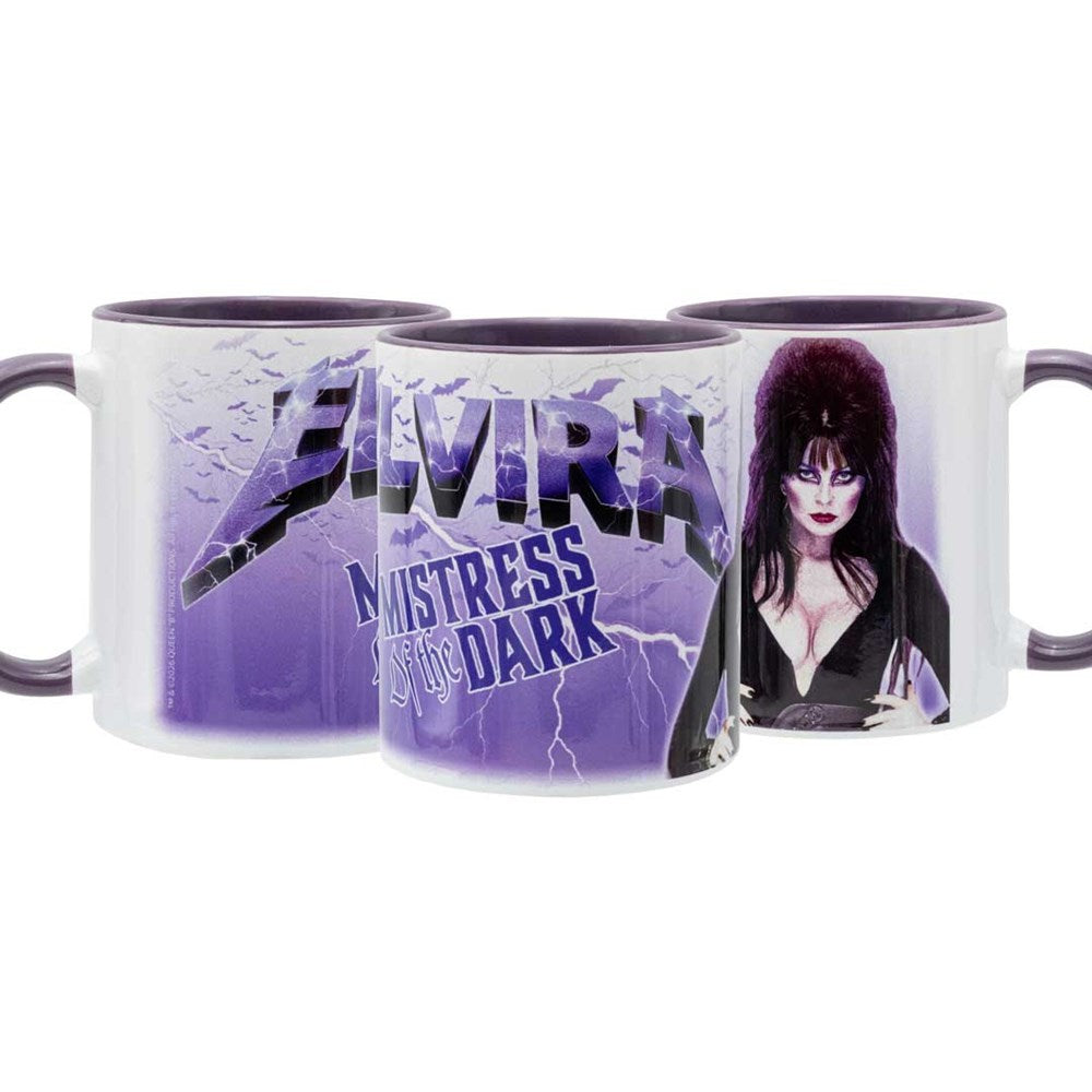 Elvira Ride The Bats Purple Rim Mug