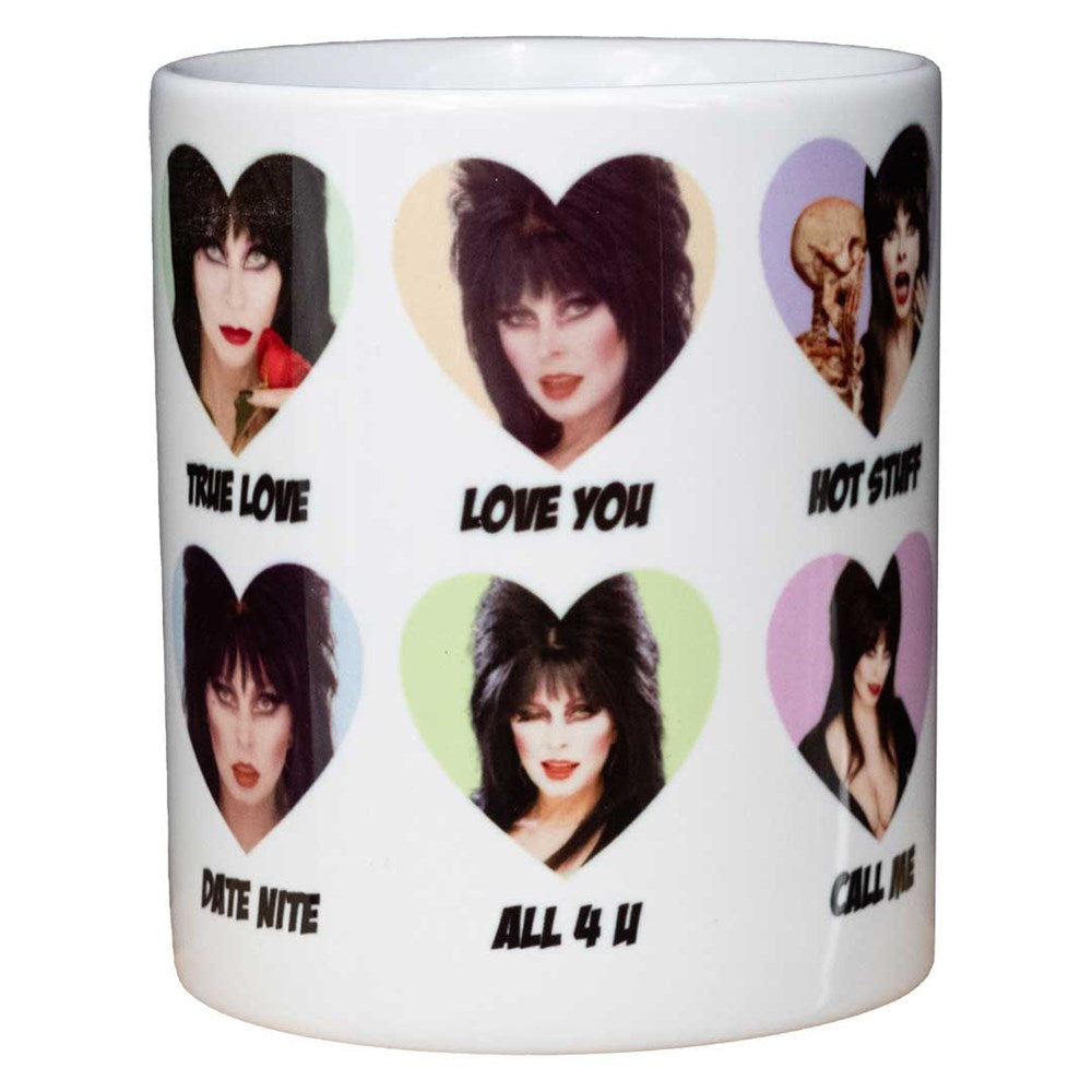 Elvira Sweet Hearts Repeat White Mug