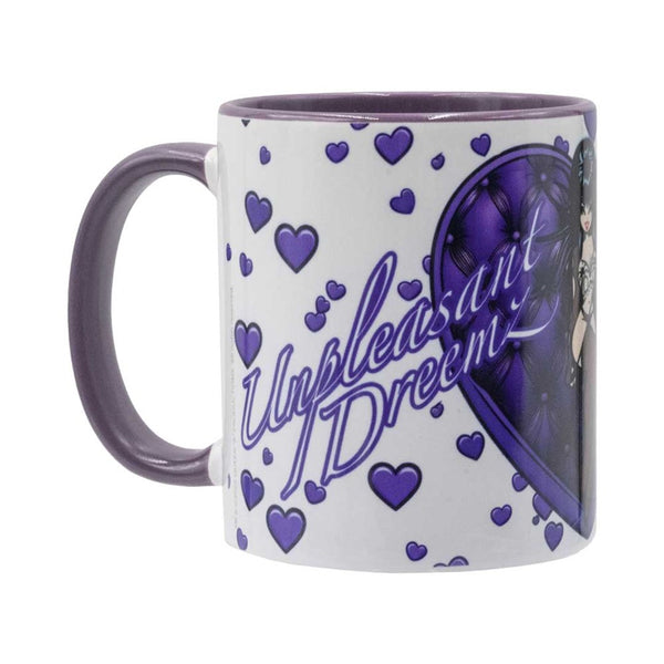 Elvira Unpleasant Dreamz Heart Purple Rim Mug