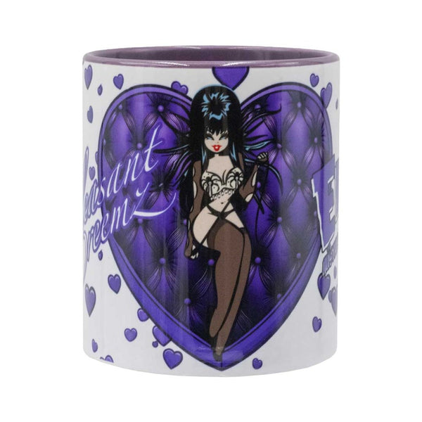 Elvira Unpleasant Dreamz Heart Purple Rim Mug