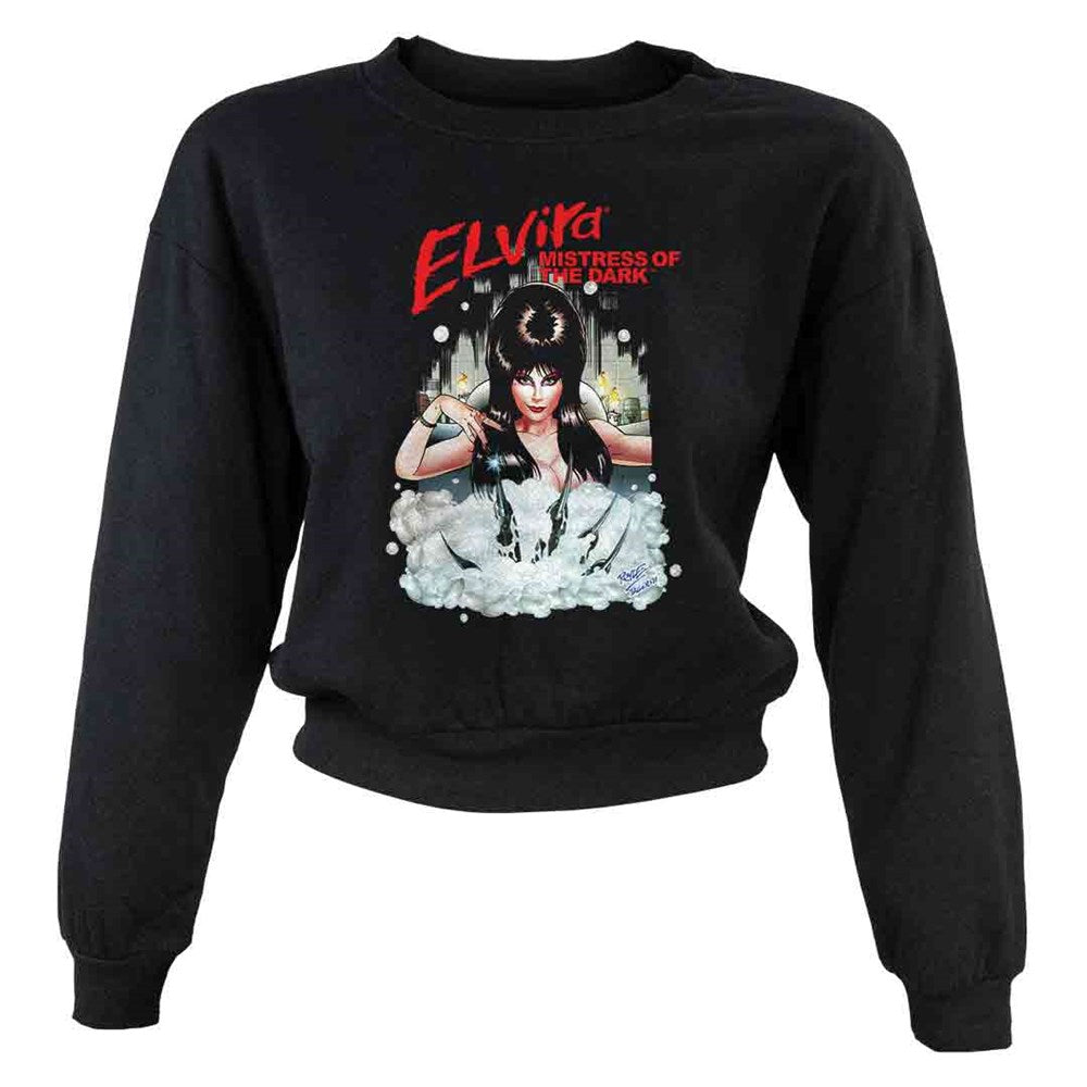 Elvira Nightmare Bath Pullover Crop Sweater Top