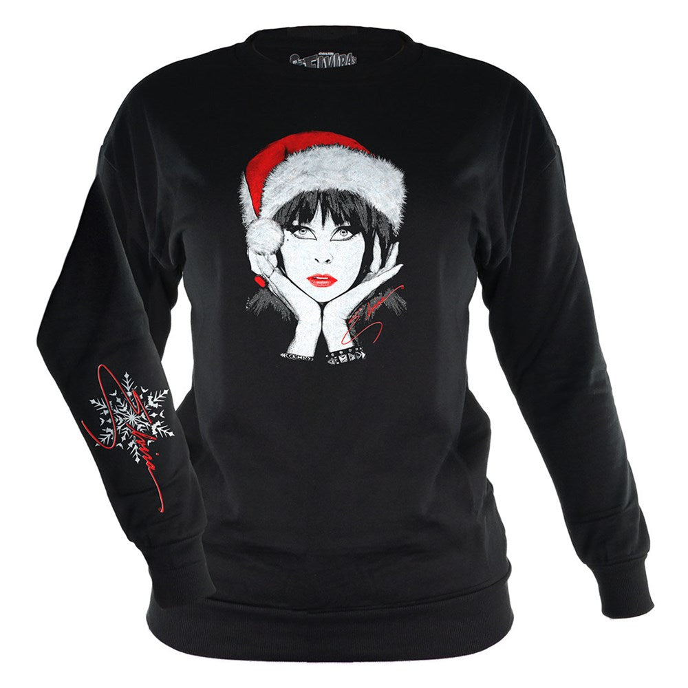 Elvira Santa Face Signature Pullover Sweater Top