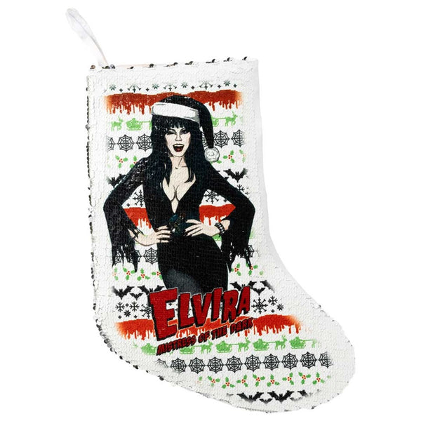 Elvira Wink Xmas Sweater Sequin Stocking