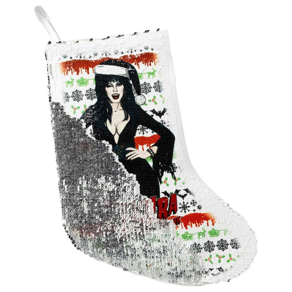 Elvira Wink Xmas Sweater Sequin Stocking