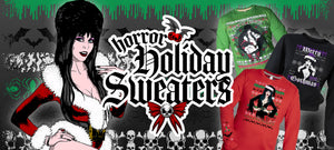 Elvira holiday sweaters promo