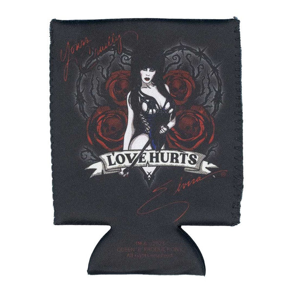 Elvira Love Hurts Scroll 12oz Can Cooler