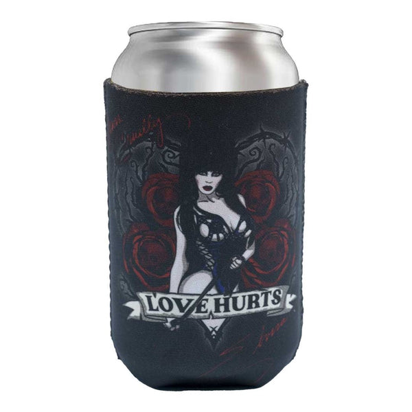 Elvira Love Hurts Scroll 12oz Can Cooler