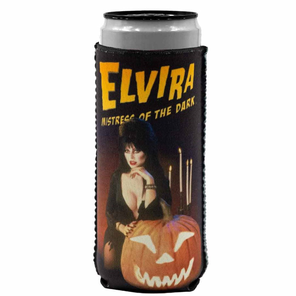 Elvira Pumpkin Face Slim Can Cooler