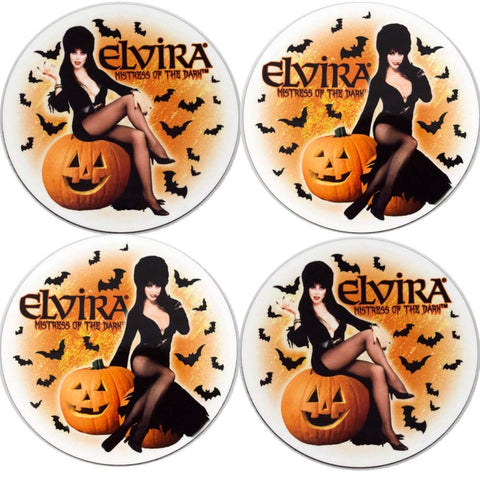 Elvira Harvest Bats Set Of 4 Round Coasters