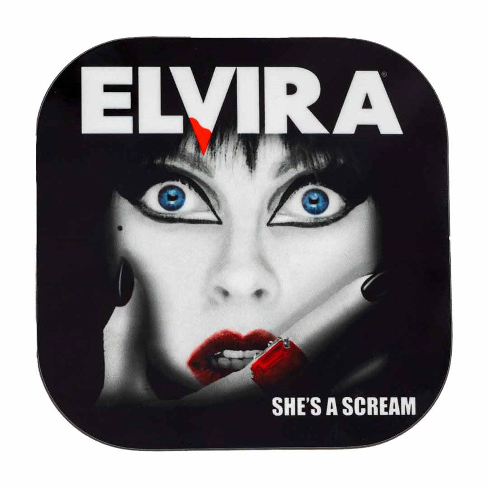 Elvira Shes A Scream Square Coaster