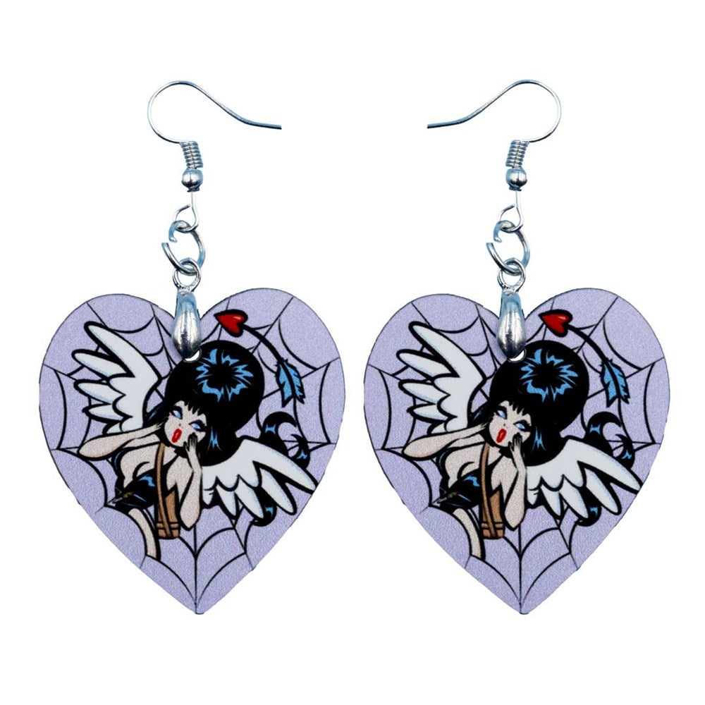 Elvira Cupid Web Viva Heart Earrings