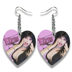 Elvira Pink Web Heart Earrings