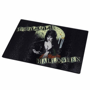 Elvira Every Day Is Halloween Glass Chopping Board