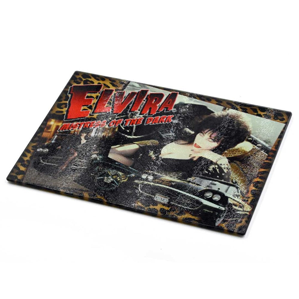 Elvira Macabre Mobile Leo Glass Chopping Board