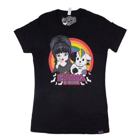 Elvira And Friends Cutie Rainbow Womens Tee