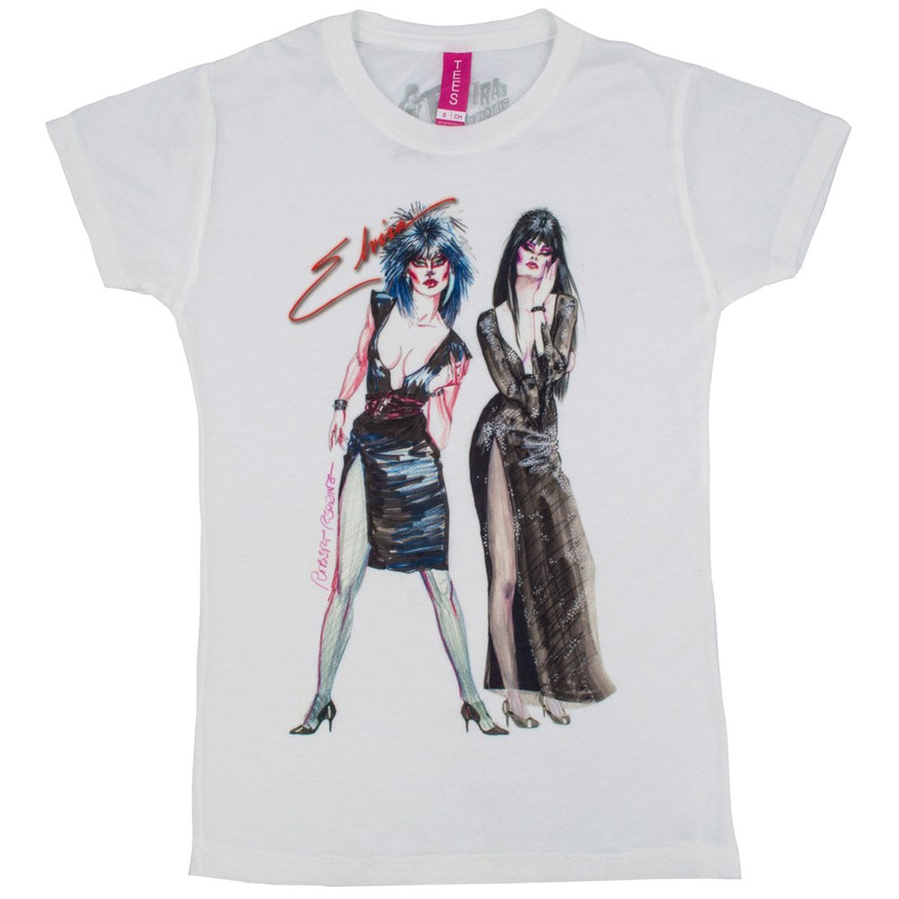 Elvira X Robert Redding Sketch New Wave Womens Sub Tee