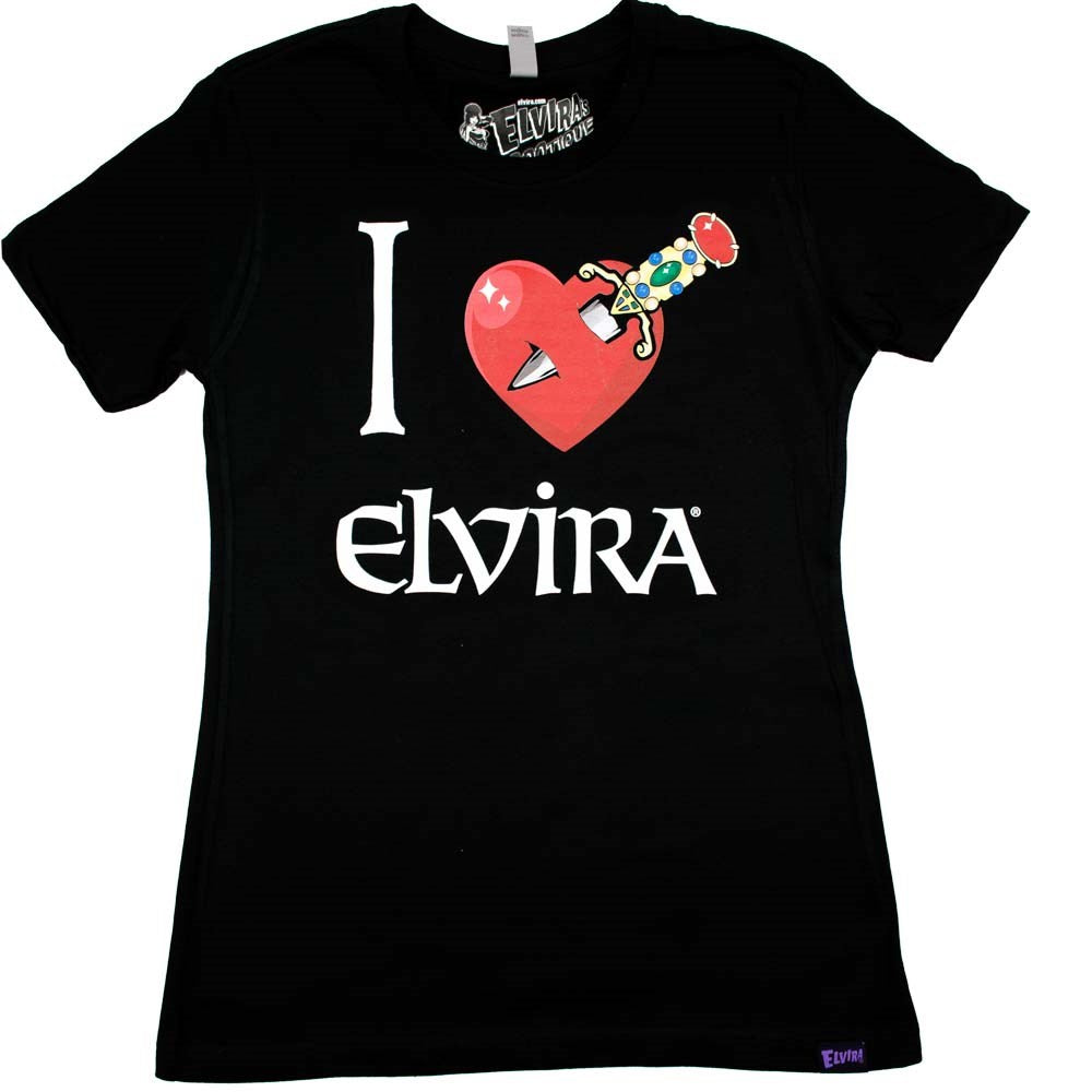Elvira I Heart Elvira Heart Dagger Womens Tee