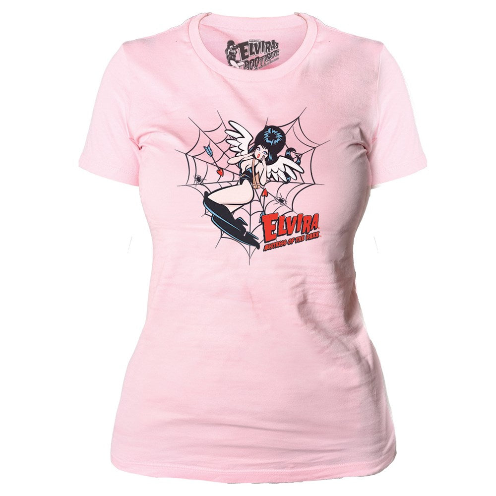 Elvira Cupid Web Viva Pink Womens Tee