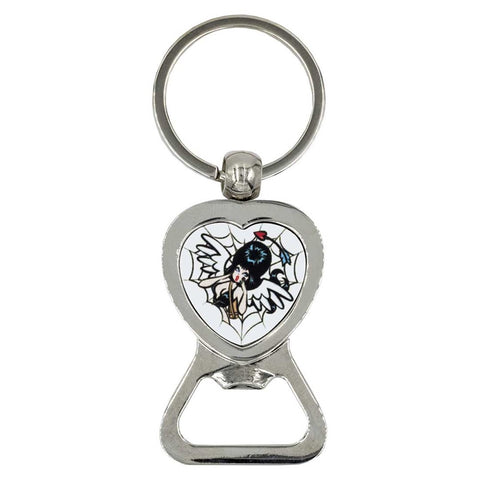 Elvira Cupid Web Viva Heart Bottle Opener Keychain