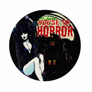 Elvira Haunted House Round Magnet