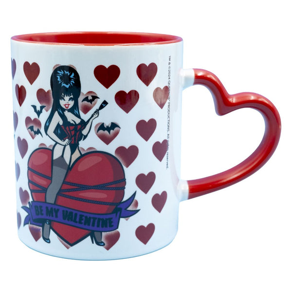 Elvira Be My Valentine Viva Heart Handle Mug