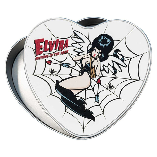 Elvira Cupid Web Viva Heart Shaped Metal Tin