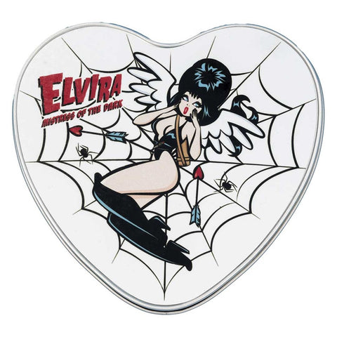 Elvira Cupid Web Viva Heart Shaped Metal Tin