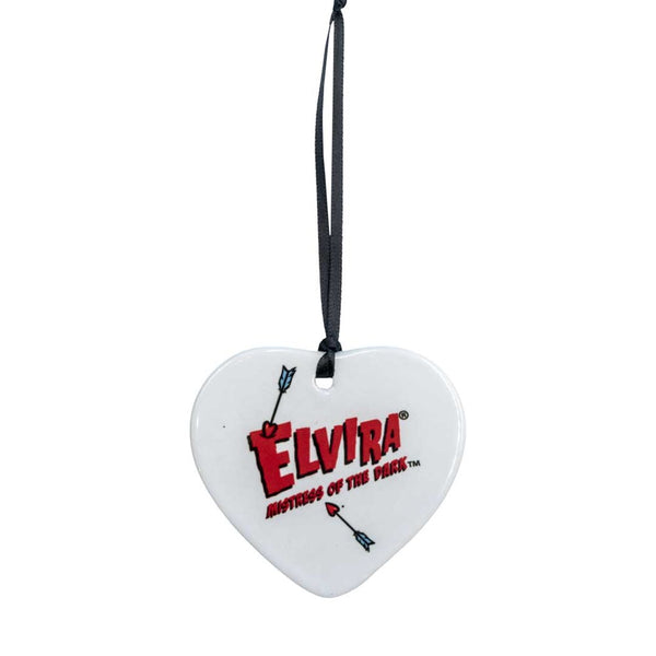 Elvira Cupid Web Viva Heart Ceramic Ornament