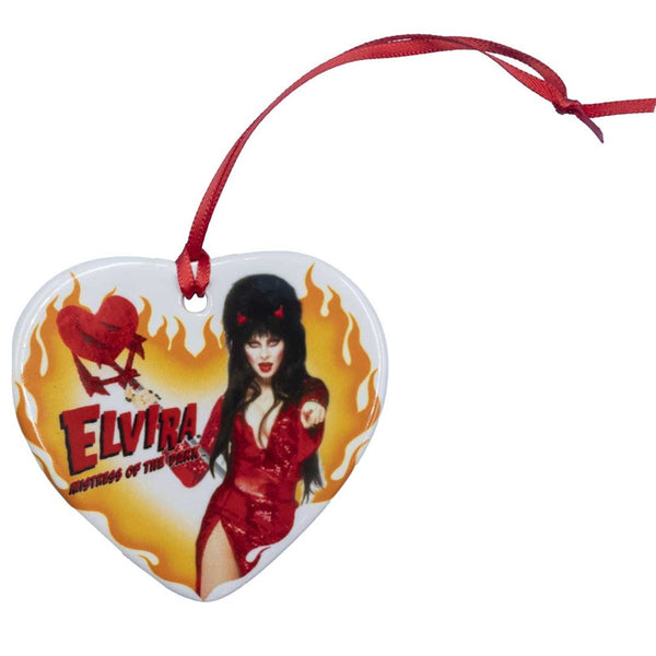 Elvira Hot Stuff Heart Ceramic Ornament