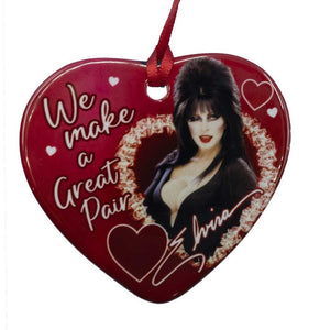 Elvira Make A Great Pair Heart Ceramic Ornament