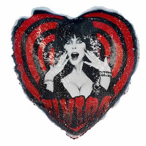 Elvira Red Hypno Heart Red Sequin Heart Pillow