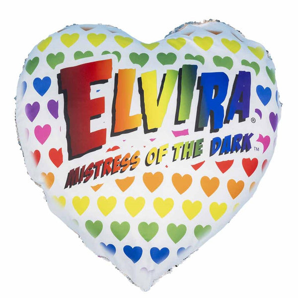 Elvira Rainbow Hypno Heart Gold Sequin Pillow