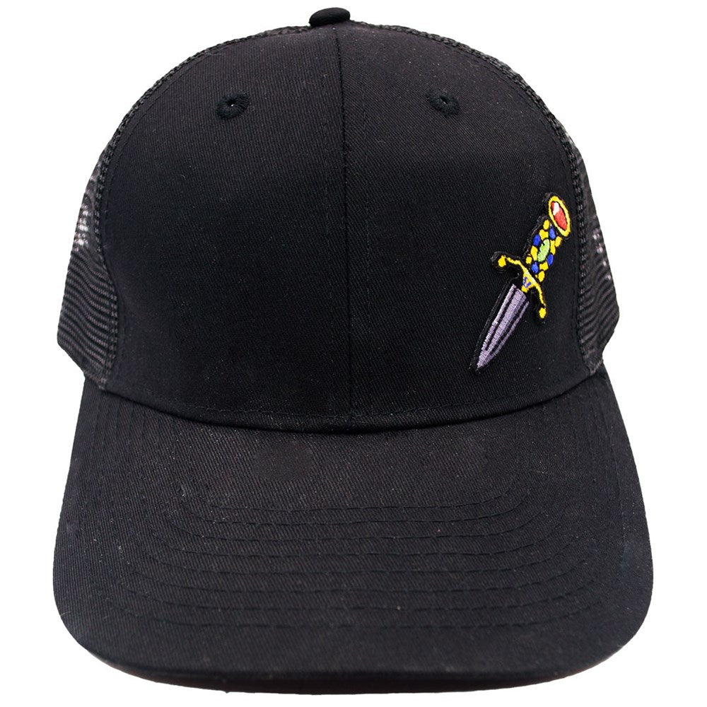 Elvira Embroidered Dagger Trucker Hat