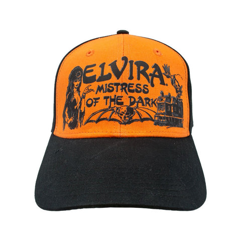Elvira Retro Black N Orange Deluxe Twill Cap