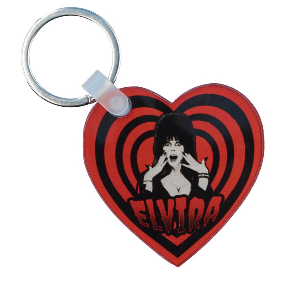 Elvira Hypno Heart Red Acrylic Heart Keychain