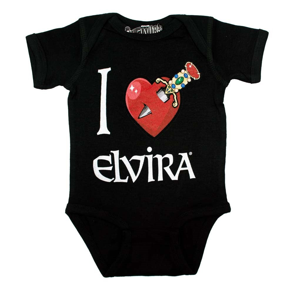 Elvira I Heart Elvira Dagger Black Onesie