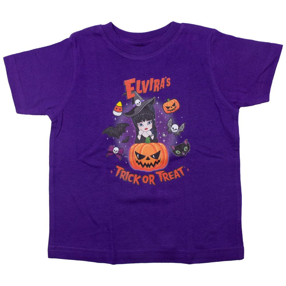 Elvira Cuties Trick Or Treat Purple Toddler Tee