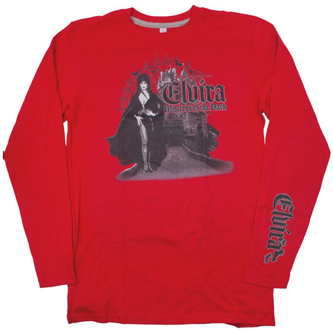 Elvira Gothic Castle Red Long sleeve Shirt