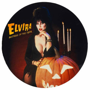 Elvira Pumpkin Face Round Magnet