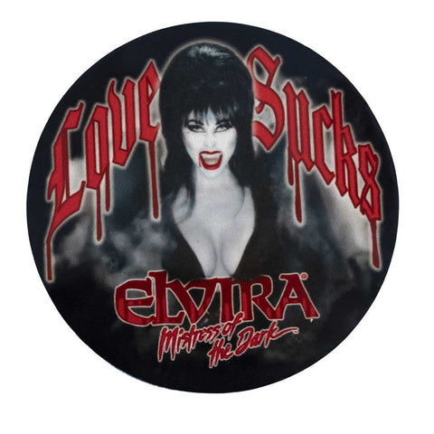 Elvira Vamp Love Sucks Round Magnet