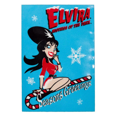 Elvira Xmas Candy Cane Magnet