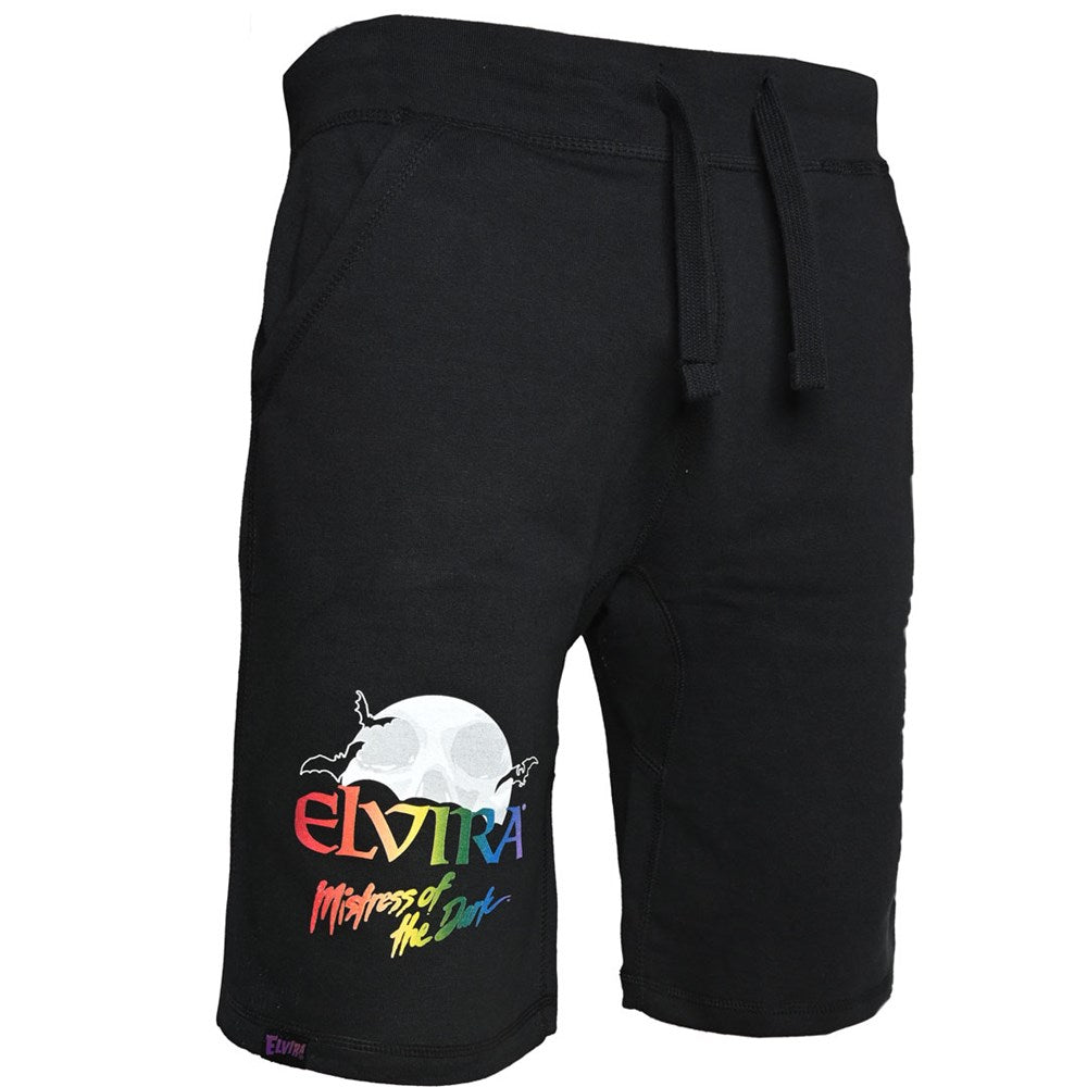 Elvira Rainbow Skull Moon Mens Shorts
