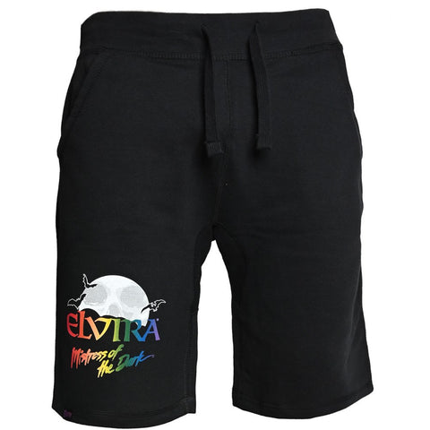 Elvira Rainbow Skull Moon Mens Shorts