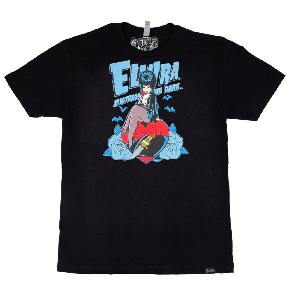 Elvira Blue Rose Mens T-shirt