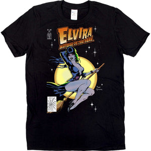 Elvira Comic Witch Orange Mens Tshirt